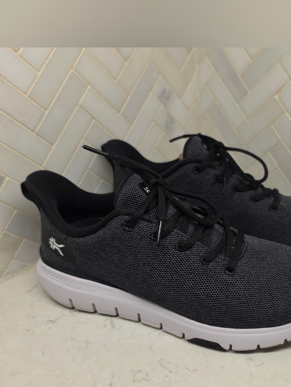 KURU Women's Black Mesh Lace-Up Sneakers